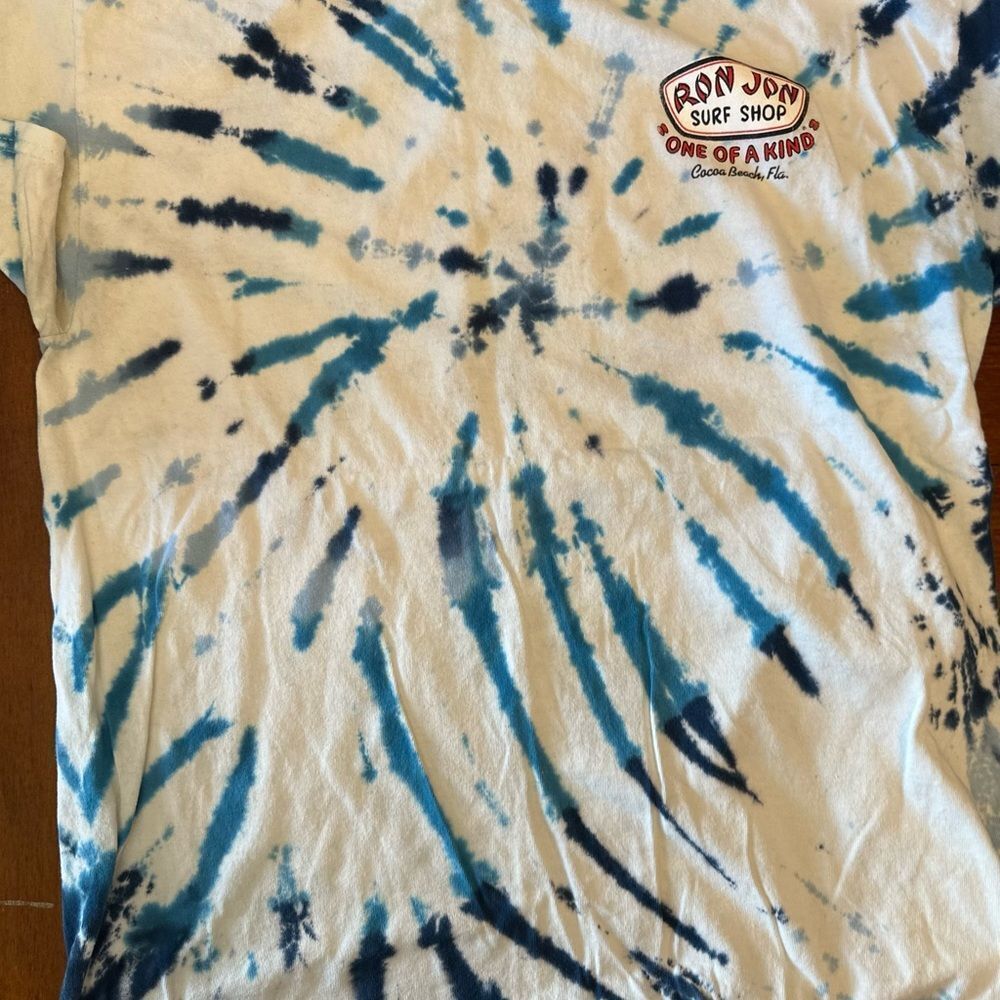 Ron Jon Blue and White Tie-Dye Short Sleeve Tee